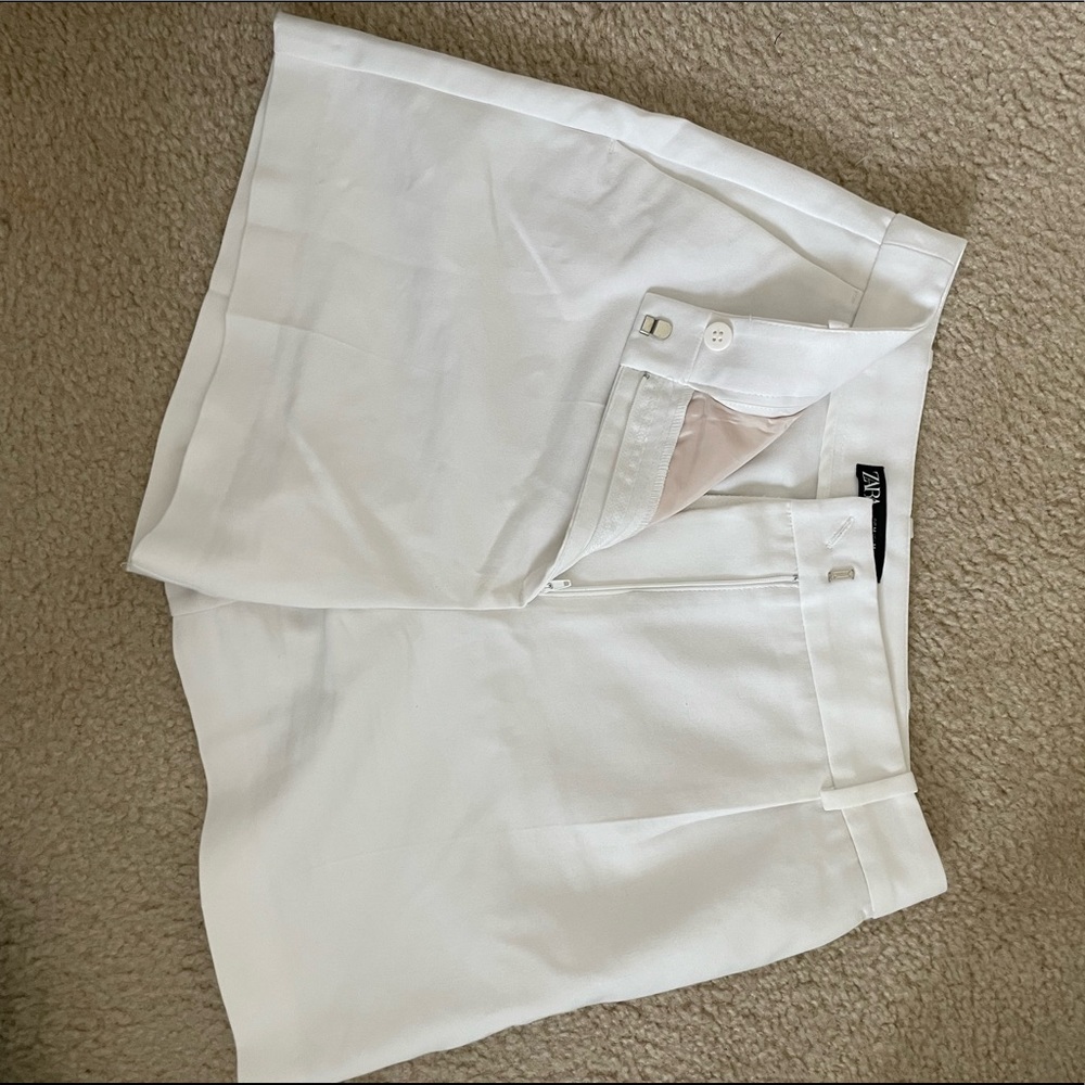 Zara White Bermuda Shorts